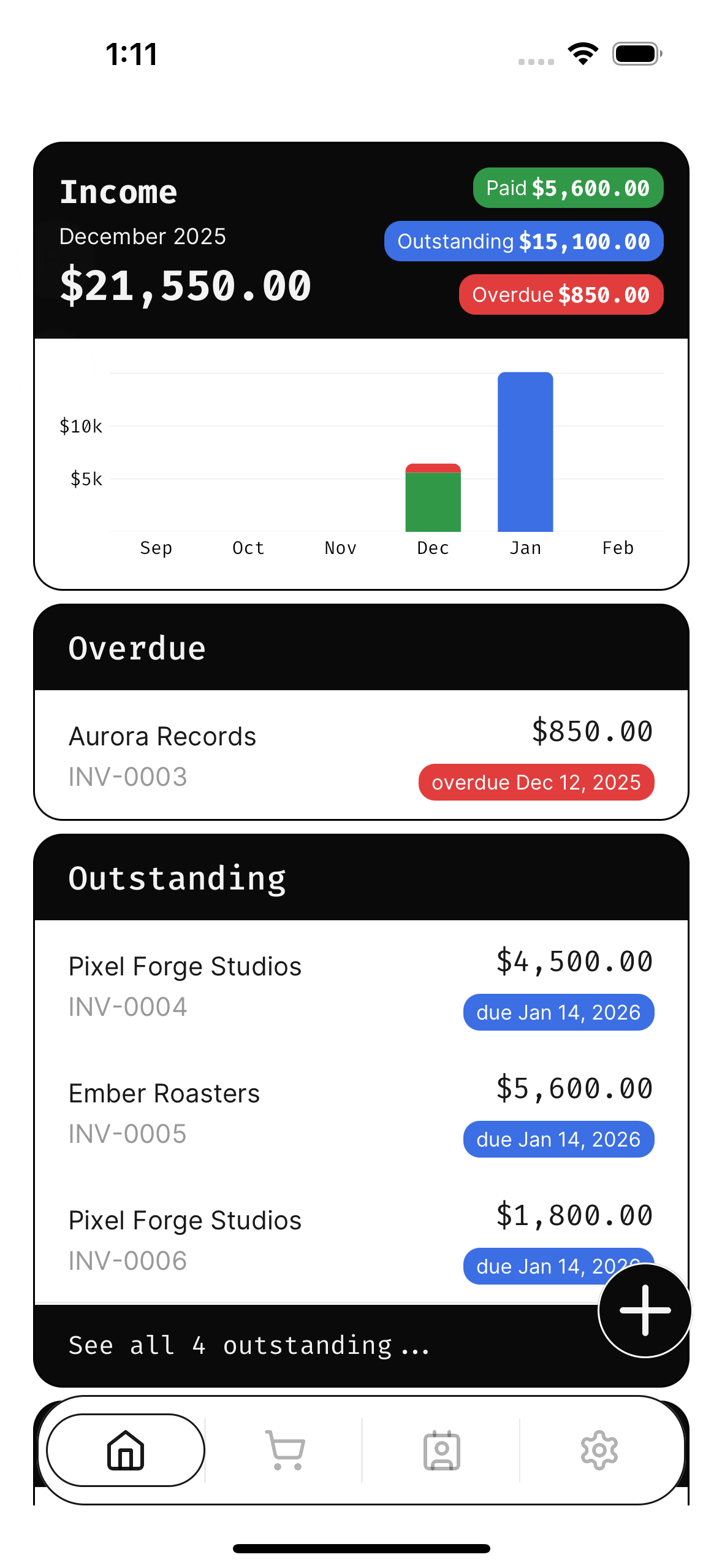 Lite Invoice app screenshot